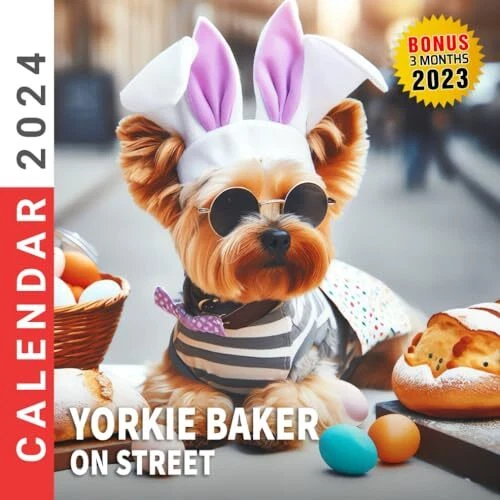 YORKIE BAKER ON Street Calendar 2024 Jan 2024 to Dec 2024 Bonus 3