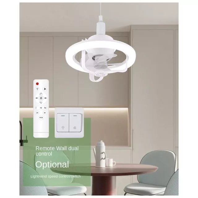 360 ° Rotating Ceiling Fan Light E27 Intelligent Fan with Remote Control2319