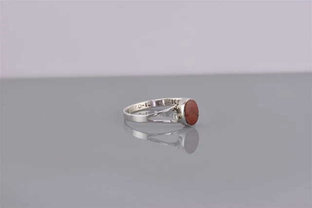 Taxco Sterling Silver Oval Speckled Goldstone Split Band Ring Mex 925 Sz: 6 2