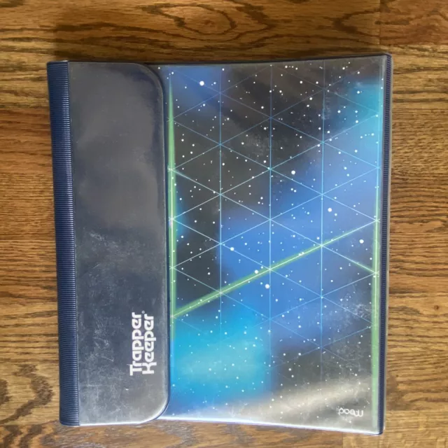 Trapper Keeper 80s Retro Collection Glitter Galaxy 1in Binder Blue