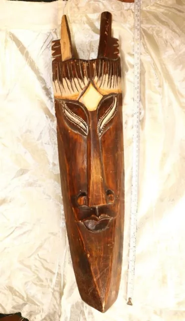 Vintage African Wooden Mask Hand Carved Adorned Mask Stylish Decor Wall Hanging Vintage African Wooden Mask Hand Carved Adorned Mask Stylish Decor Wall Hanging