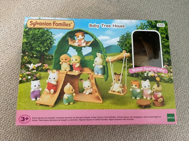 Sylvanian Families Bundle Baby Tree House Play Set Complete Walnut Squirrel Baby