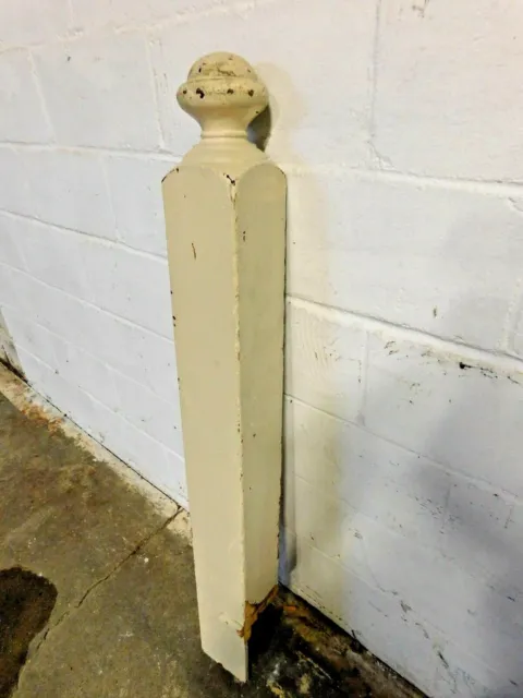 1800's Antique NEWEL POST Victorian Stairway Railing Finial Fir White ORNATE