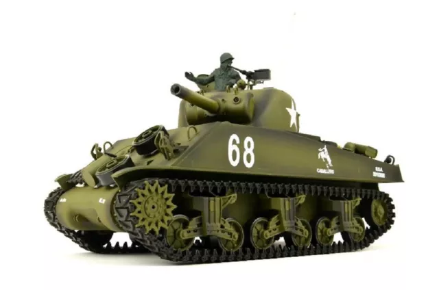 RC Panzer "US M4A3 Sherman" Heng Long 1:16 mit Rauch&Sound+Stahlgetriebe und 2,4
