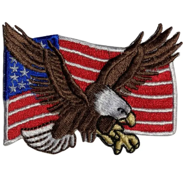 American Eagle Flag Art Jeans hat Jacket Badge Iron/Sew on Embroidered patch