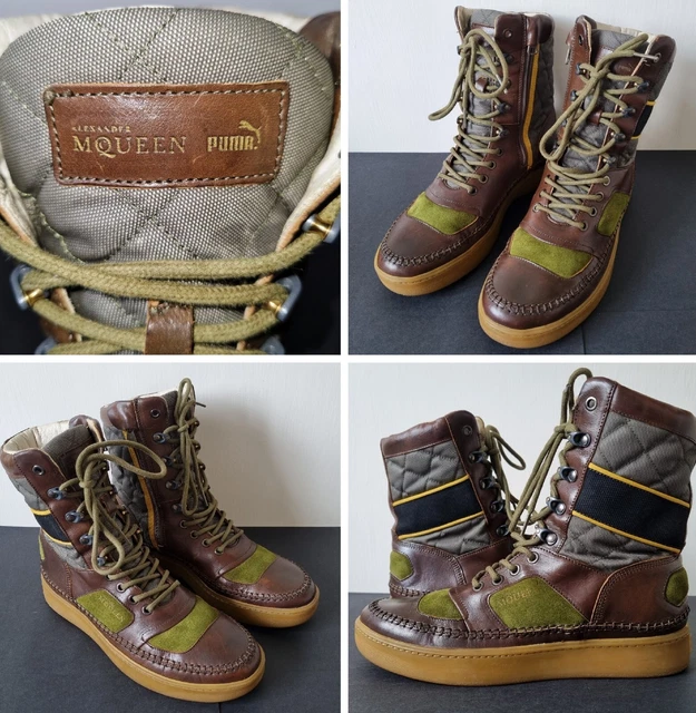 PUMA ALEXANDER MCQUEEN Joust UK 7 Green Brown Leather Hi Top Boots 355275 02 99.00 PicClick UK