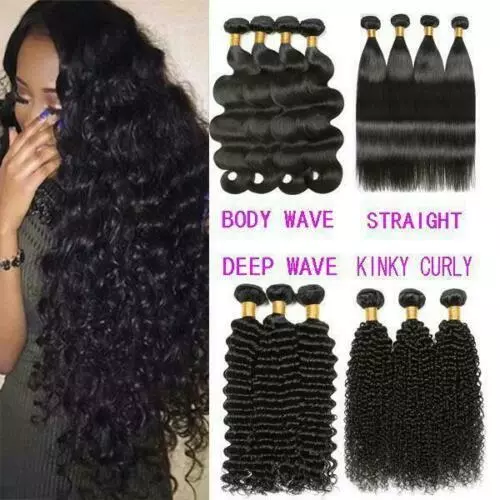 Raw Virgin Quality BRAZILIAN PERUVIAN&CAMBODIAN HAIR 10 To 40Inch DEEP WAVES 12A
