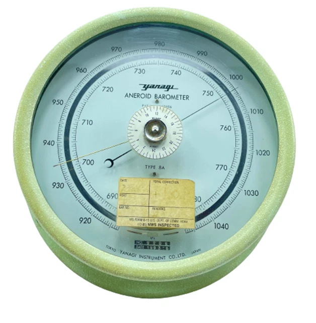 Aneroid Barometer Tokyo Yanagi Instrument 957696 Compensated Temp & Accelaration