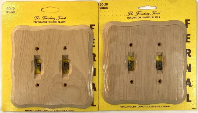 Vtg Solid Wood Designer Wall Plates Switch Outlet Combo Lot Made in the USA NEW