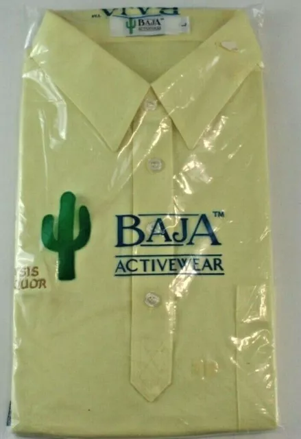 Vintage Baja Mens Large Oasis Liquors Palms Embroidered Logo Short Sleeve Shirt