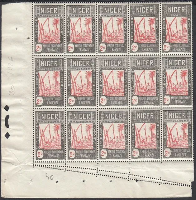 Niger 1926-French Colony- MNH stamps. Yvert Nr.: 30. Block of 15(EB) MV-14896