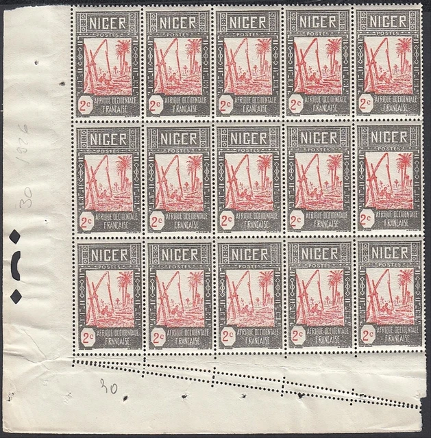 Niger 1926-French Colony- MNH stamps. Yvert Nr.: 30. Block of 15(EB) MV-14896