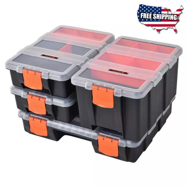 Stalwart 52 Customizable Compartment 3 in 1 Tool Box Organizer