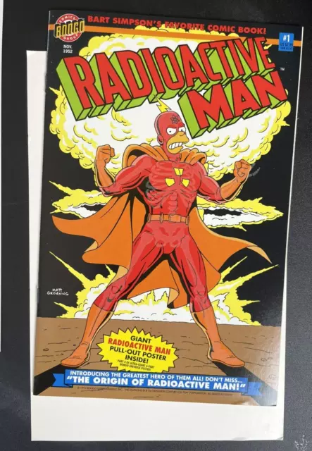 RADIOACTIVE MAN #1 (Bongo, 1993) NM+ 9.6/9.8, BEAUTIFUL Copy, Poster Intact