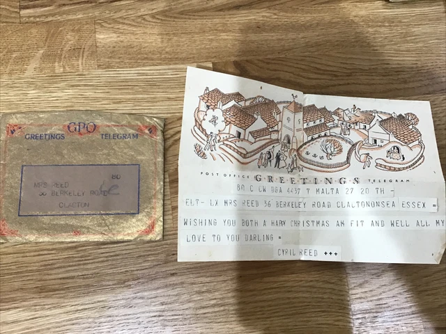 GPO Greetings Telegram With Envelope 1942 From Malta Military Posting