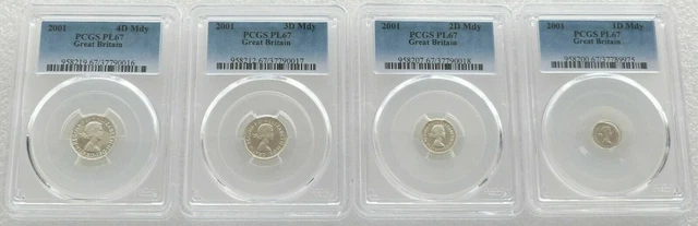 2001 Great Britain Elizabeth II Westminster Maundy Silver 4 Coin Set PCGS PL67