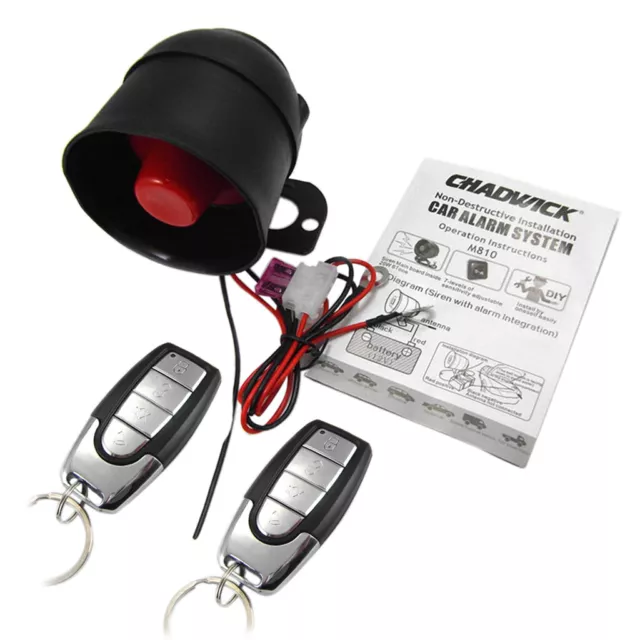 Car Security Alarm Anti-theft System Remote Control Locking Kit 2 Fobs Universal