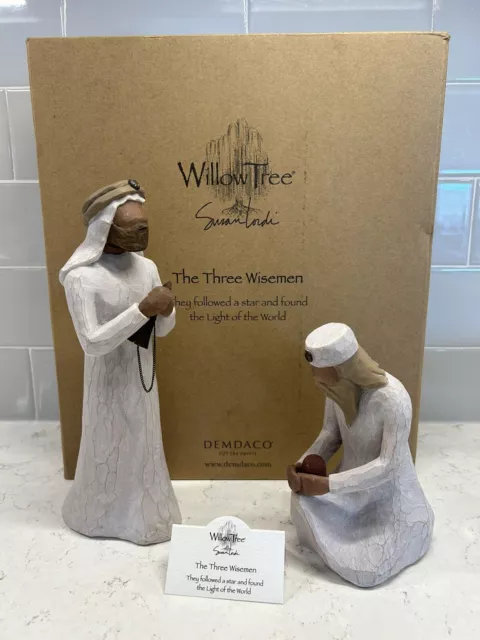 DEMDACO Willow Tree Wisemen ONLY TWO Nativity Figurines 2000 With Original Box
