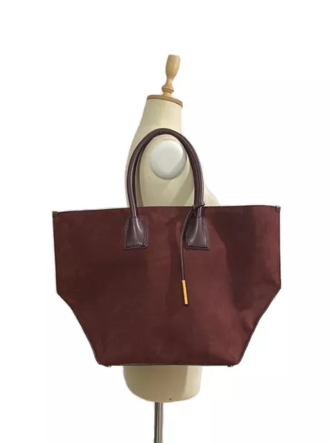 STELLA McCARTNEY vegan suede & leather large shoulder bag in wine red brand new