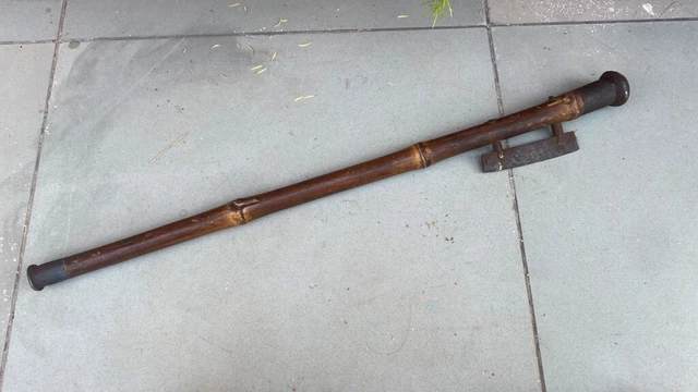1700's Rare Old Antique Iron Hand Forged Wooden Handle Mace Axes Gurj Sword Rare