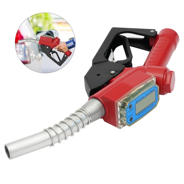 Fuel Gasoline Diesel Petrol Oil Delivery Gun Nozzle Dispenser With Flow Meter US