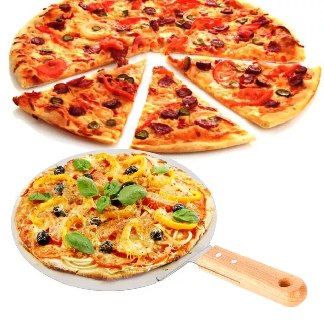 Pizzaschaufel Pizzaschieber Holzgriff Edelstahl Brotschieber Pizzawender mit Neu
