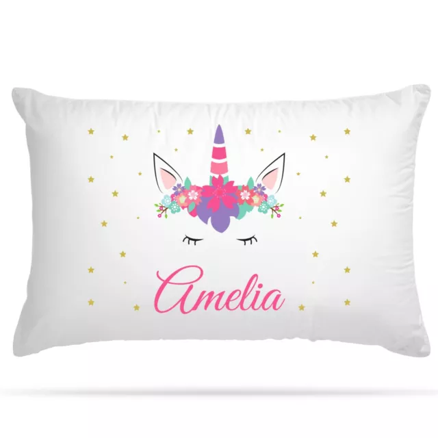 PERSONALISED Cushion Cover Pillow Case Kids Unicorn Gift for Girls and Boys