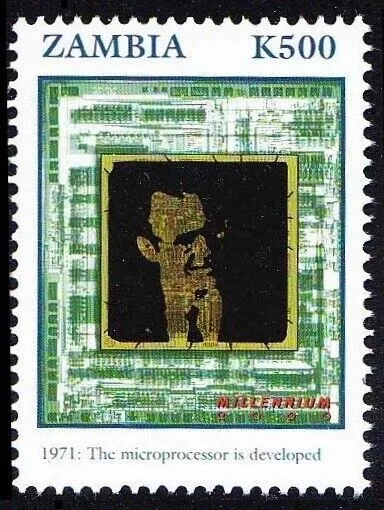 Computer, Science, Microprocessor developed, Zambia 2000 MNH Millennium