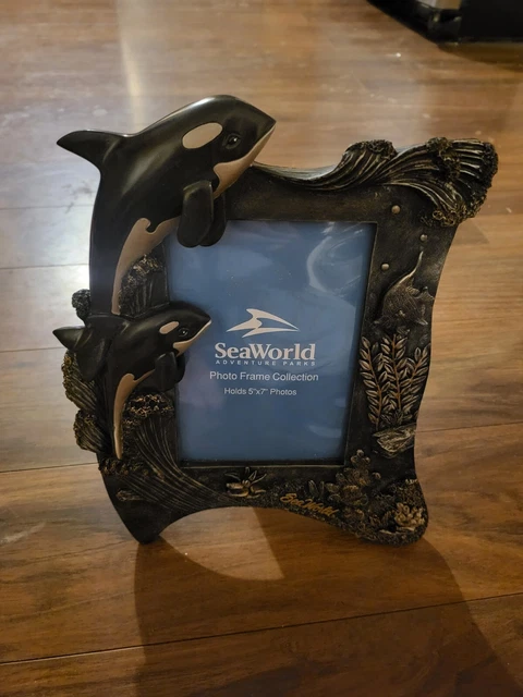 NEW Sea World Picture Frame 3D Shamu Killer Whale Orca 5x7  RARE!
