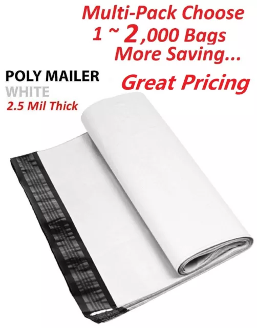 1~100~200~500~1000~2000 9x12 Poly Mailers Shipping Envelopes Self Sealing Bags