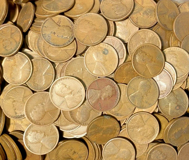 Lincoln Wheat Cents: Mixed Teen Dates  1909-1919 P,D,S Mints  50 Coin Roll  #1