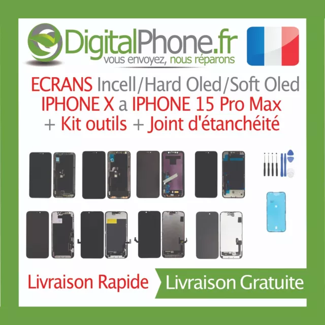 ⭐️⭐️⭐️ Ecran Lcd/Incell/Oled Pour Iphone X/10/11/12/13/14/15+Joint+Outils ⭐️⭐️⭐️