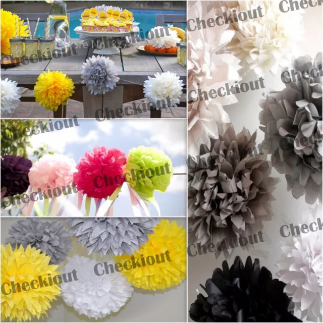MIXED SIZE 4" 8" 12" Tissue Paper Pom-poms Flowers Wedding Party DIY Decoration