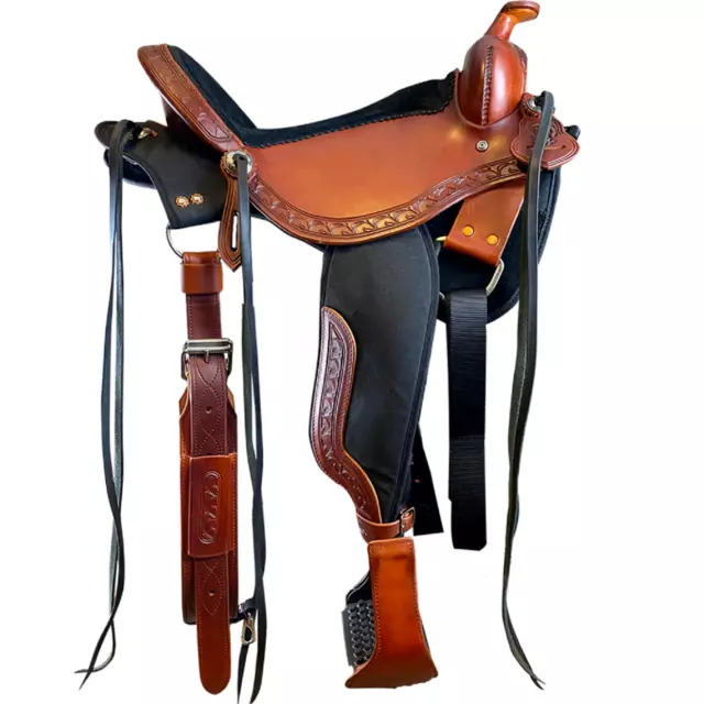 Free Ship- Western Leather Horse Pleasure Trail Co-Reining Saddle 16 Inches