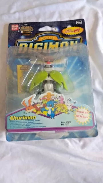 Rare Vintage Bandai Digimon shurimon Toy Action Figure 2000 boxed new