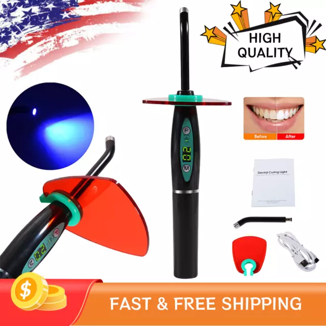 Dental Wireless Cordless LED Cure Curing Light Lamp 2000mw 5W Tool Resin Cure