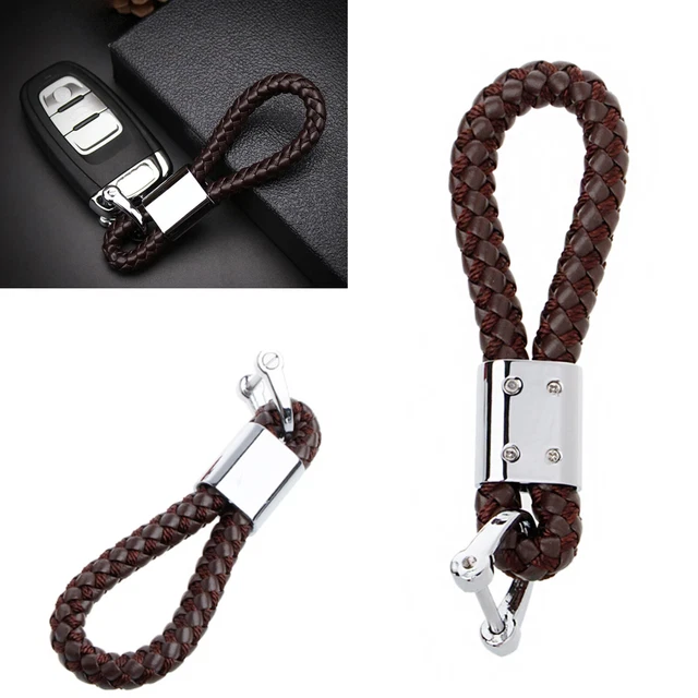 Leather+Metal Car-Styling Keychain Car Auto And Home Key Ring Holder Housekeeper