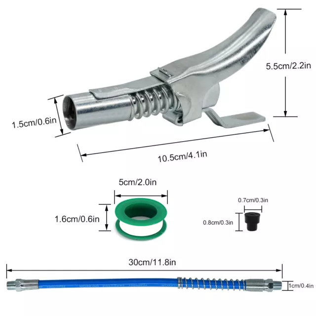 UK Auto Workshop Farm Grease Gun Coupler Quick Release Lock On 1/8" NPT Coupling 3