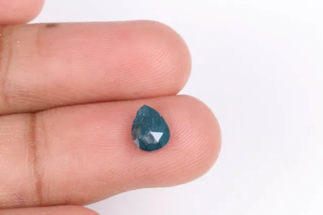 0.94Cts Fancy Pear Shape Rose Cut Loose Diamond Natural Blue Diamond 6.84mm P33