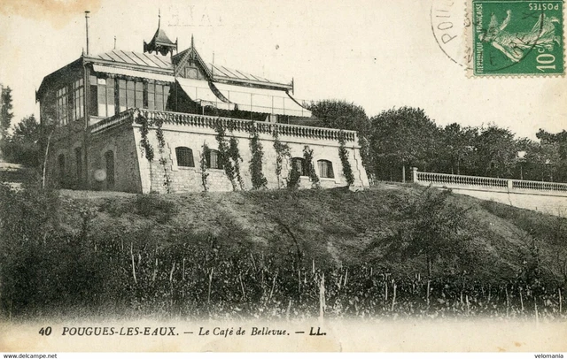 10146 cpa 58 Pougues les Eaux - le Café de Bellevue