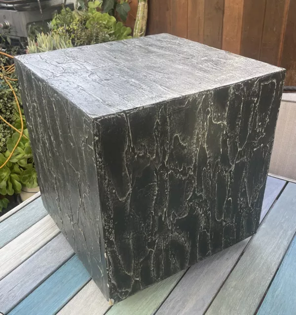 Vintage 60s-70s Mid Century Modern MCM Brutalist Cube End Table