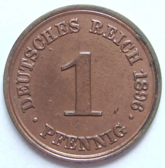 Moneta Reich Tedesco Impero Tedesco 1 Pfennig 1896 F IN Extremely fine /