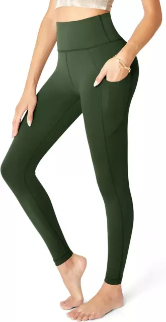 Womens Leggings with Pocket, Soft High Waisted Tummy Control Yoga Pants with Poc