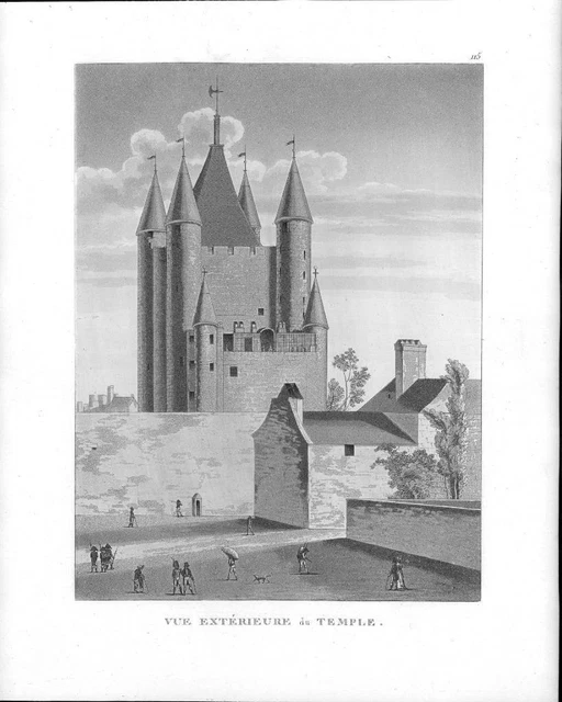 1808 Antique Aquatint Print - FRANCE Paris Exterieure du Temple (88)