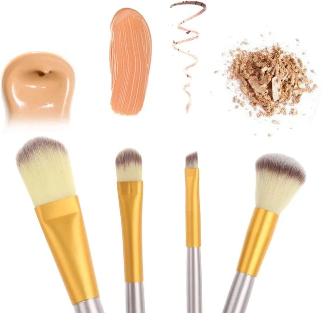 18 Pezzi Pennelli Trucco Set di Pennelli Trucco Con Custodia da Viaggio Manico i 4