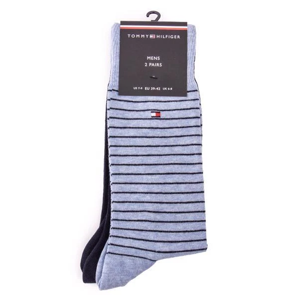 TOMMY HILFIGER Mens 2 Pack Crew Socks Apparel Blue