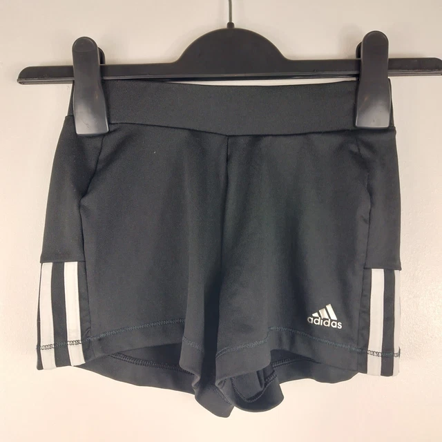 Pantaloncini neri Adidas Climalite per ragazza taglia UK 7-8 anni