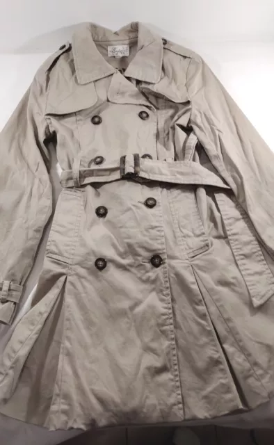FITTED TRENCH COAT Boutique XXI Med Tan Belted Mid Length Lined Ladies ...