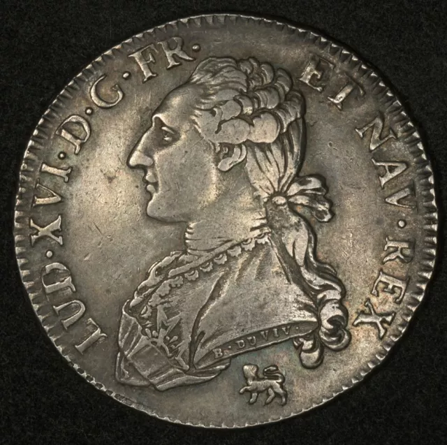 1792-A FRANCE 1/2 ECU LOUIS XVI 33mm 14.7g KM-562.1, G-355 PARIS