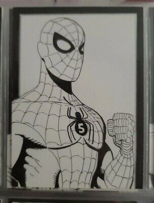 Spiderman Marvel Hand Drawn Sketch Card By Evan R Driscoll Psc Aceo
